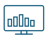 A line drawing of a computer monitor displaying a bar chart with five uneven vertical bars, representing ITAM insights to help maximize ROI.